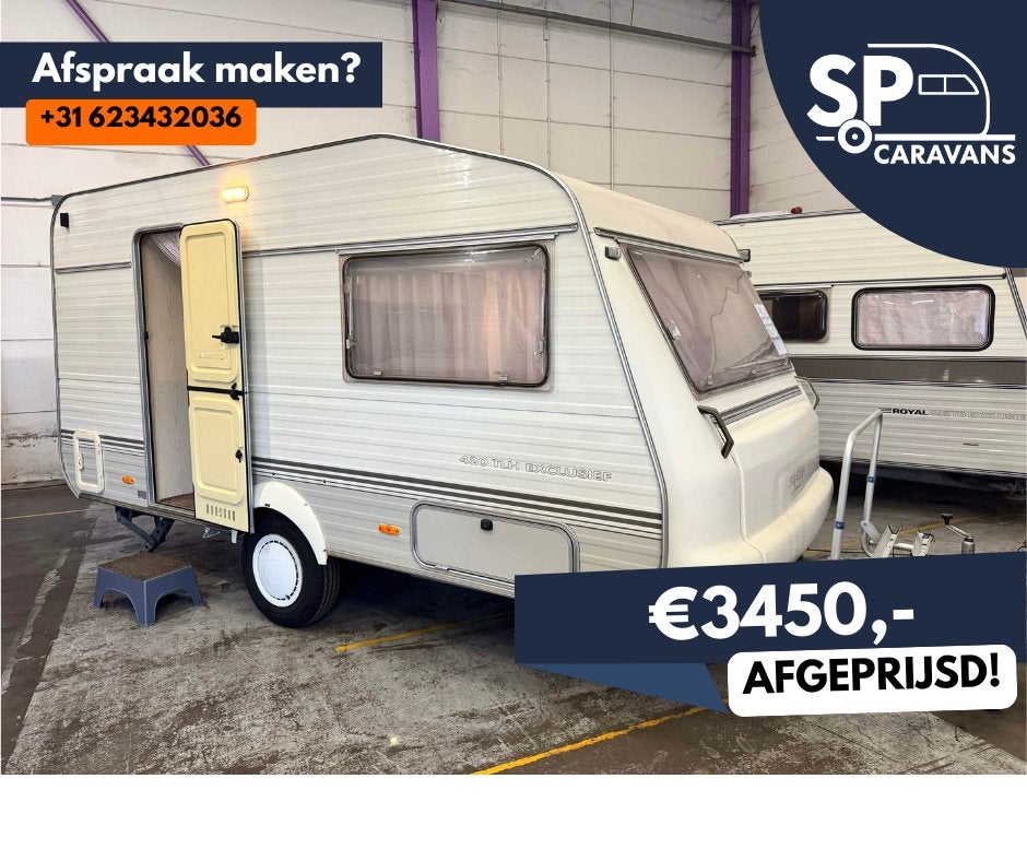 Avento Premier 420TLH Exlusief Met Voortent! Caravan, Standaardzit, Dwarsbed, Bedrijf, 750 - 1000 kg