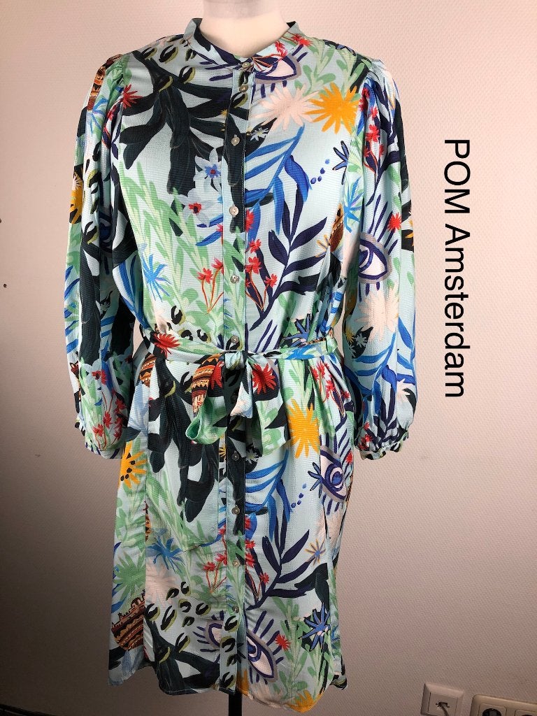 POM Amsterdam Jurk  (mt: 42) Nieuw KR/8673, POM Amsterdam, Blauw, POM Amsterdam, Maat 42/44 (L)