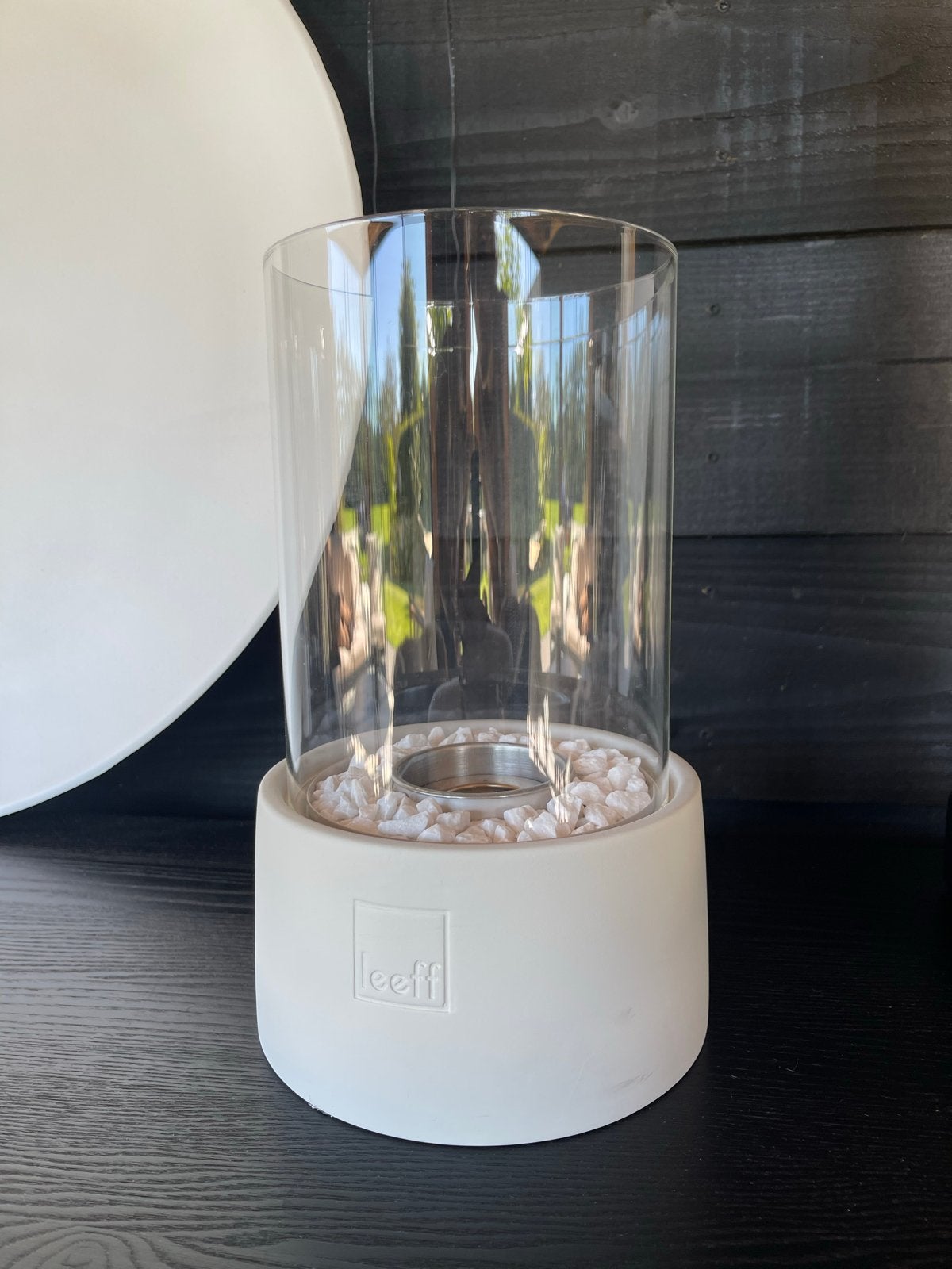 Leeff Stonefire Sfeerhaard Bio-ethanol, Ophalen, Zo goed als nieuw, Modern, Wit