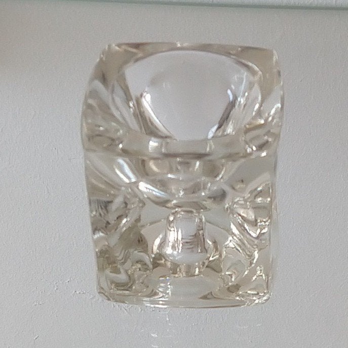 vintage Rudolf Jurnikl Rudolfova Hut kubus votive, volgnr 9, Ophalen of Verzenden, Nieuw, Glas, Waxinelichthouder