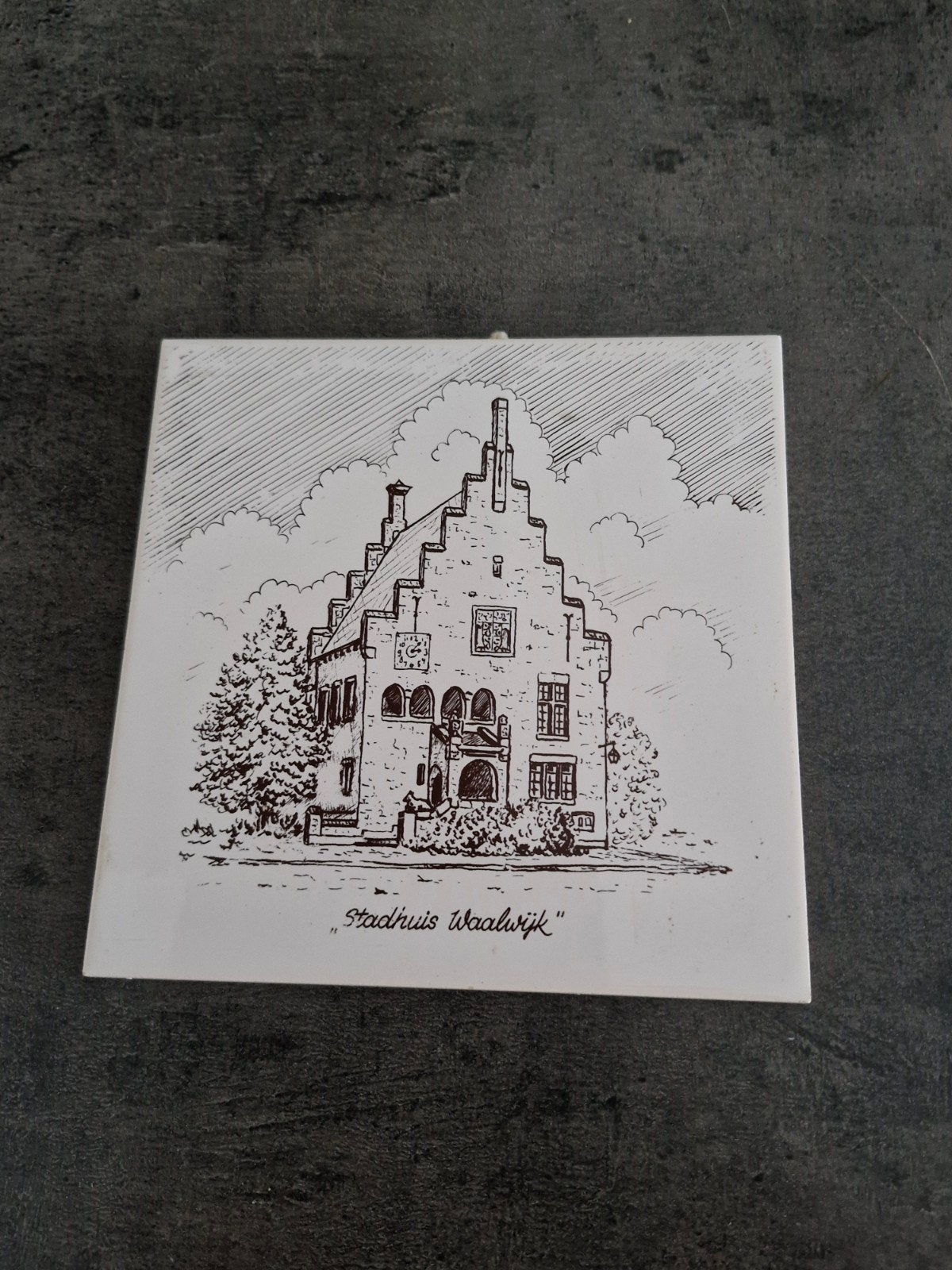 Tegel met Stadhuis Waalwijk afbeelding, Ophalen of Verzenden