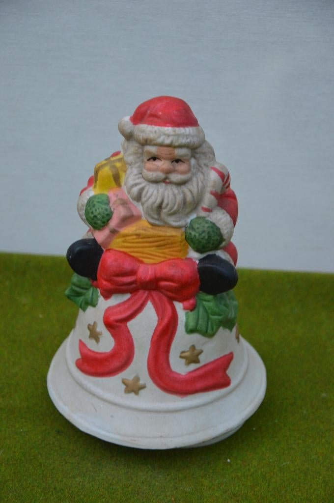 Vintage porseleinen nostalgische kerstman, muziekdoos, 16 cm, Diversen, Kerst, Ophalen of Verzenden, Gebruikt