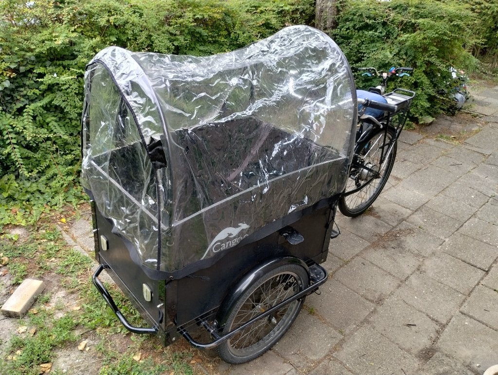 OPRUIMING! Elektrische Cangoo Bakfiets + Regenhuif, Fietsen en Brommers, Elektrische fietsen, Minder dan 30 km per accu, Gebruikt