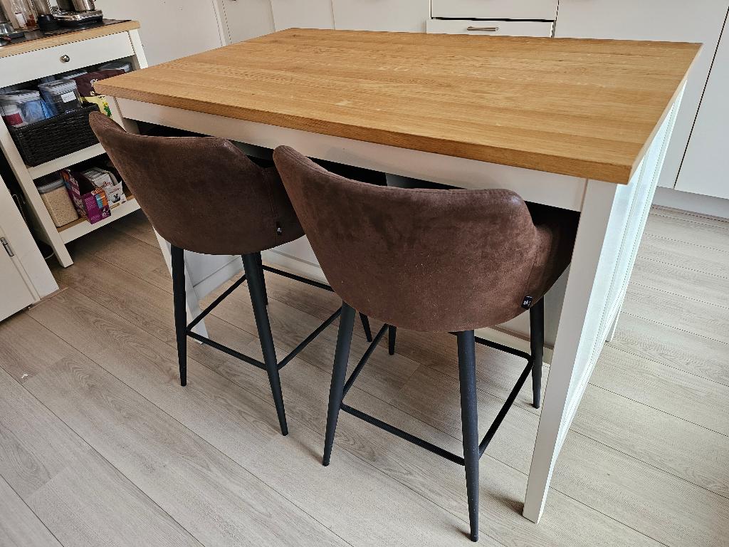 IKEA Tornviken keukeneiland incl. twee stoelen, Ophalen, Gebruikt, 100 tot 150 cm, 75 cm of meer
