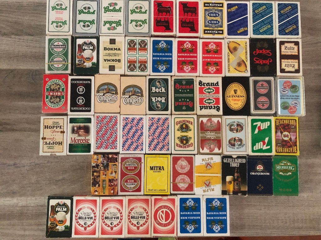 kaartspellen met drankreclames, Ophalen of Verzenden, Gebruikt, Speelkaart(en)