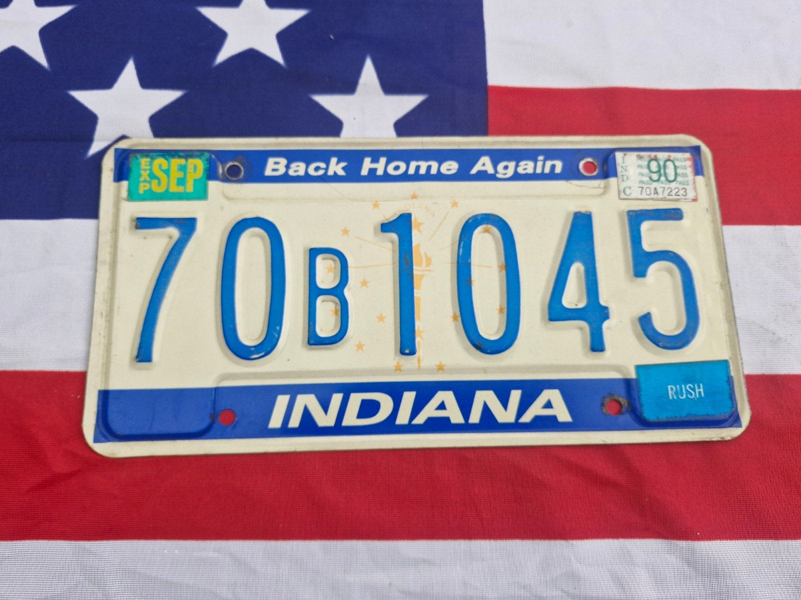 Kentekenplaat Indiana USA Nummerplaat nummerbord License VS, Verzamelen, Ophalen of Verzenden, Gebruikt, Auto's