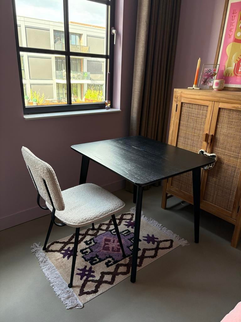 Ikea LISABO tafel zwart 88x78 cm ZONDER STOEL, Ophalen, 50 tot 100 cm, Zo goed als nieuw, Rechthoekig