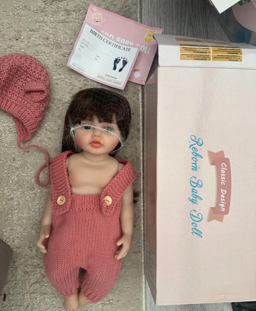 Reborn realistische pop +/- 55cm, Ophalen of Verzenden, Zo goed als nieuw, Pop