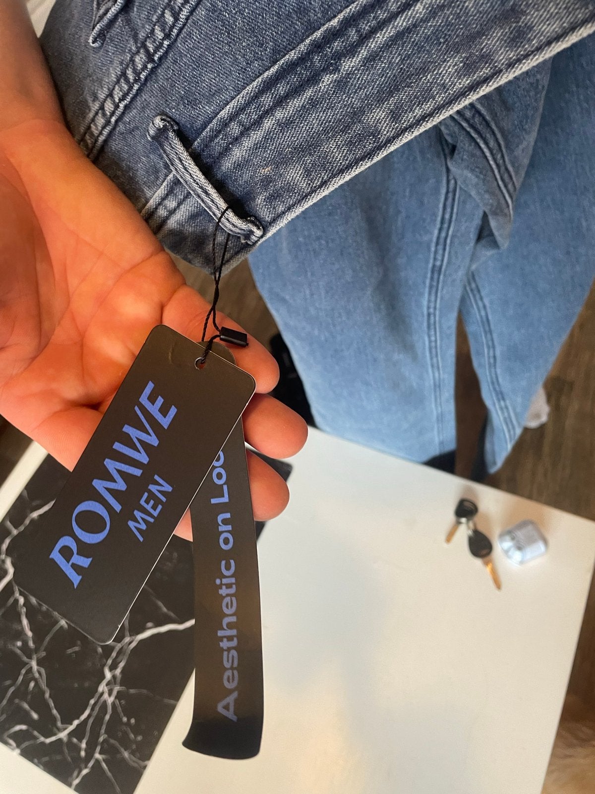 Nieuwe Romwe Men jeans - Maat L (valt als W33-W34), Ophalen of Verzenden, Nieuw, Blauw, W33 - W34 (confectie 48/50)