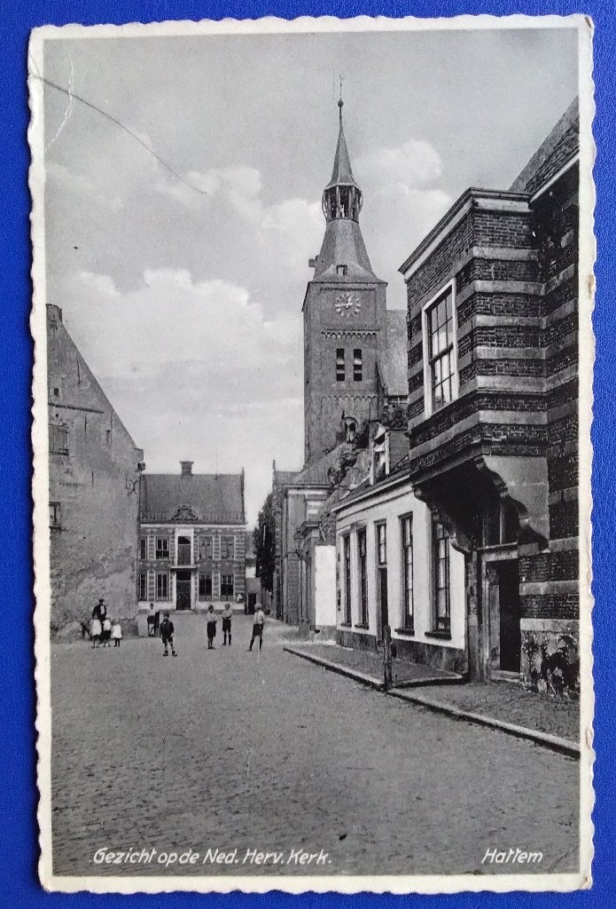 Hattem, Gezicht op de Ned. Herv. Kerk. Klf, Verzenden, 1940 tot 1960, Ongelopen, Gelderland