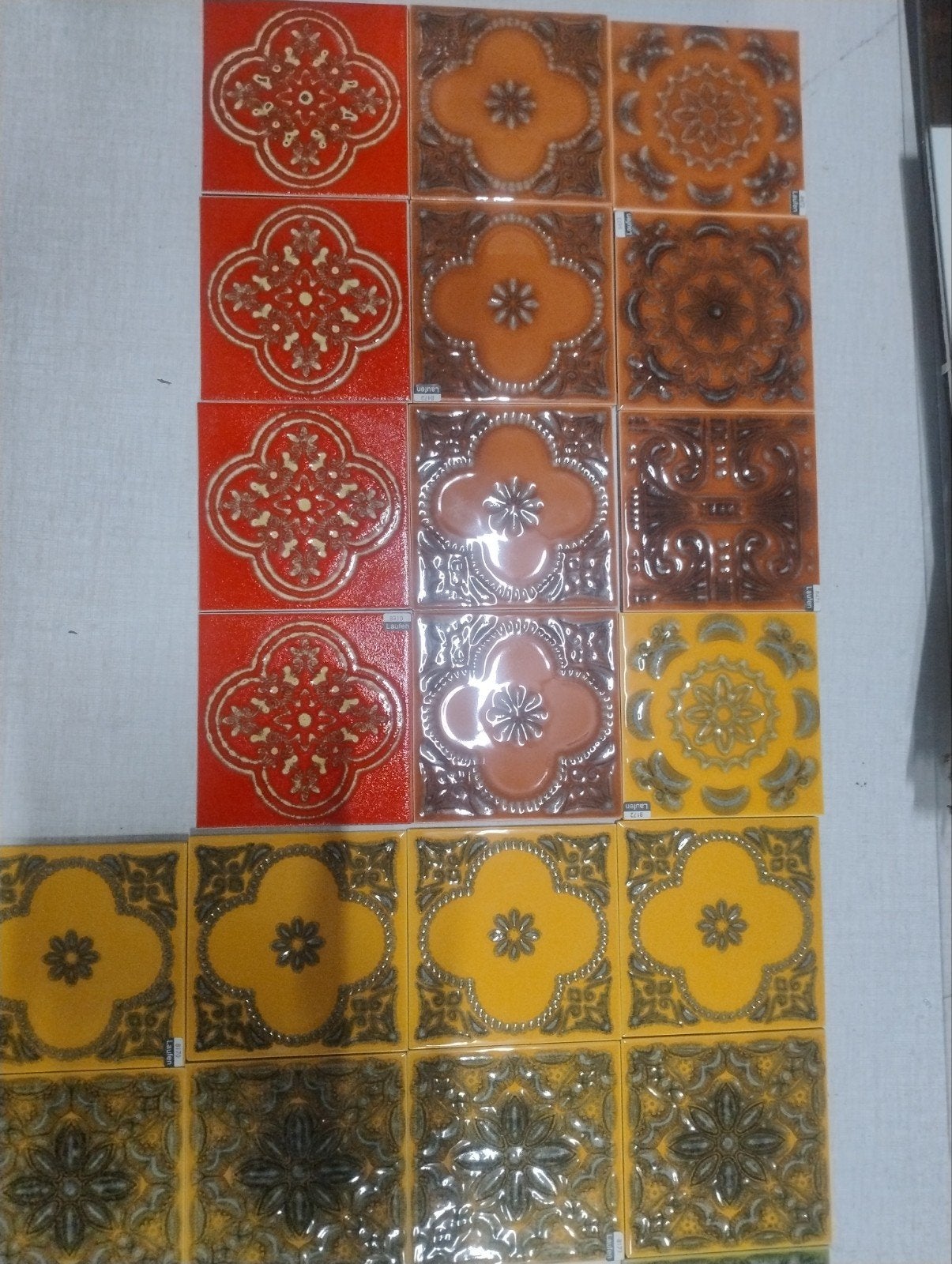 40 diverse Laufen Suisse vintage tegels, 10,8x10,8 cm, Doe-het-zelf en Verbouw, Gebruikt, Minder dan 20 cm, Minder dan 5 m², Wandtegels