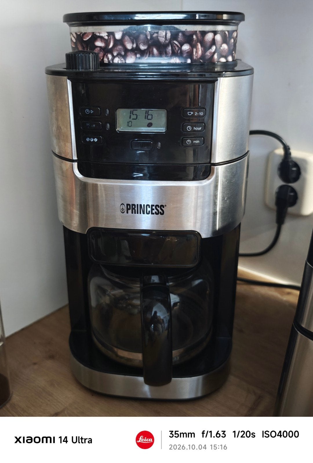 Princess Koffiezetapparaat met ingebouwde bonenmaler, Witgoed en Apparatuur, Koffiemachine, Zo goed als nieuw, 4 tot 10 kopjes