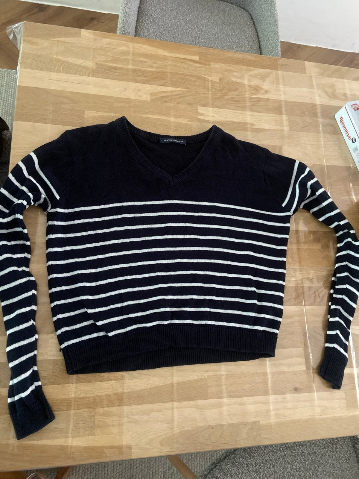 Brandy Melville V-hals trui 100% katoen, Ophalen of Verzenden, Gedragen, Maat 36 (S), Blauw