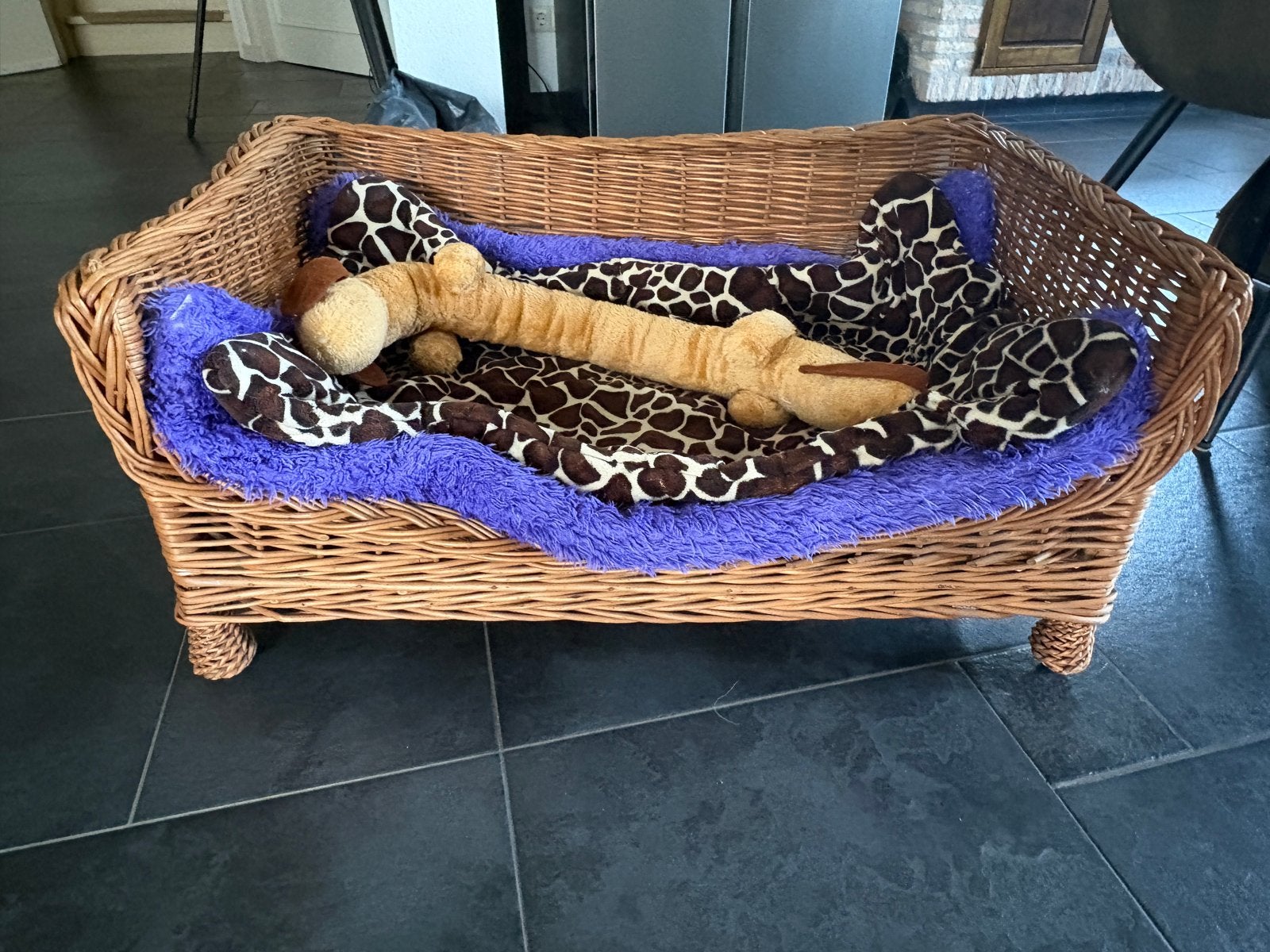 Honden buggie met rietenmand en kussen, Ophalen of Verzenden, Zo goed als nieuw