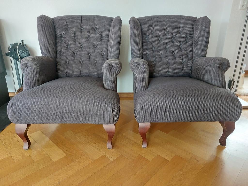 2 oorfauteuils - Zeer goede kwaliteit., 75 tot 100 cm, Ophalen of Verzenden, Zo goed als nieuw, Stof