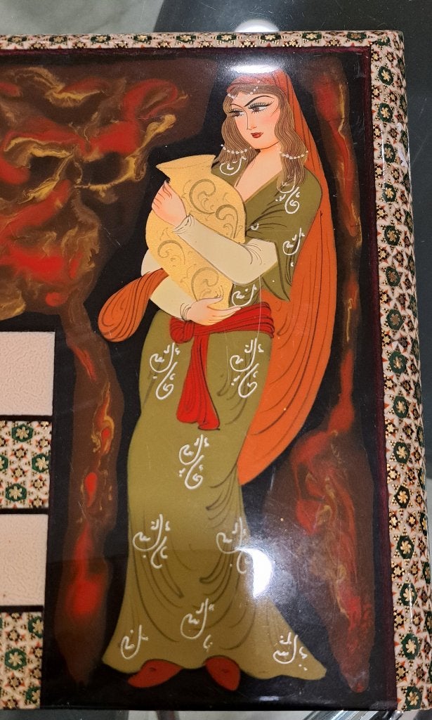 HANDGEMAAKTE Perzische (isfahan) Khatam Kari, Reliëf, Overige typen, 50 cm, Meerkleurig