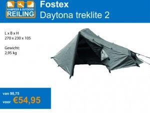 Fostex Daytona Treklite II Tent - 2 persoons, Caravans en Kamperen, Tot en met 2, Nieuw, Ophalen of Verzenden, Os