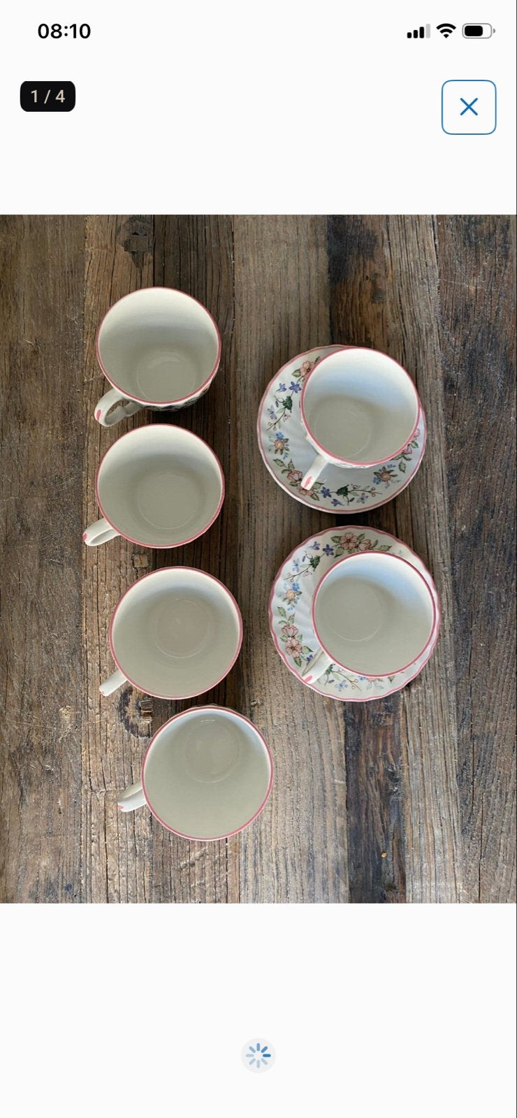 Vintage Wood  & Sons Spring Fields 6 kopjes en 2 schotels, Antiek en Kunst, Ophalen of Verzenden