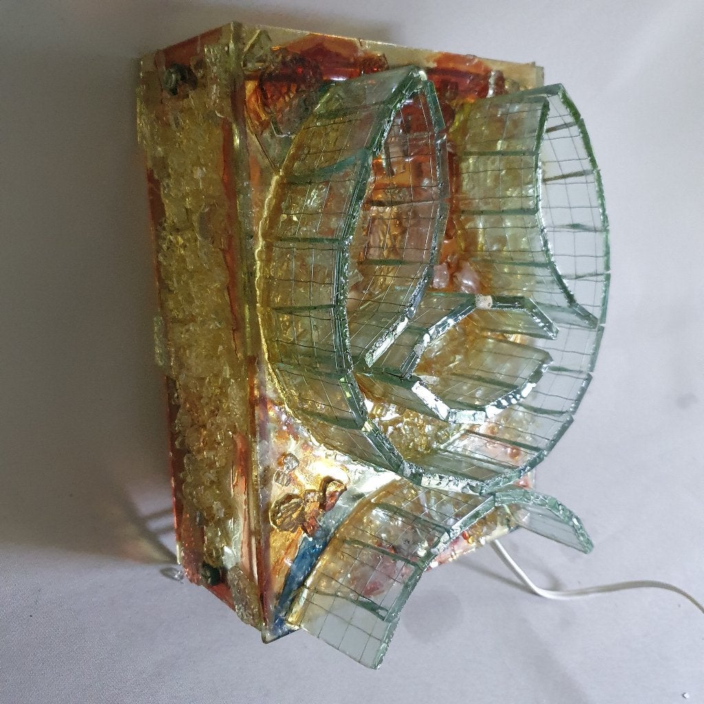 vintage wandlamp brutalist stijl, Ophalen, Gebruikt, Metaal
