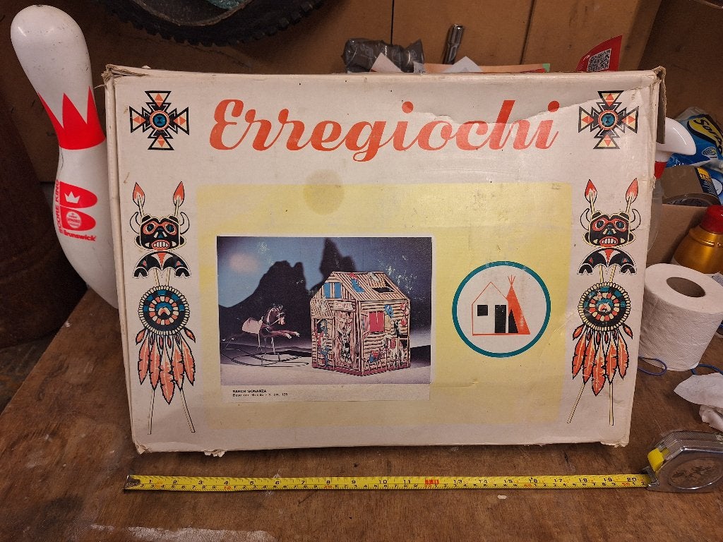 Vintage Erregiochi Bonanza Ranch speelhuis in doos jaren 60, Verzamelen, Ophalen of Verzenden, Gebruikt