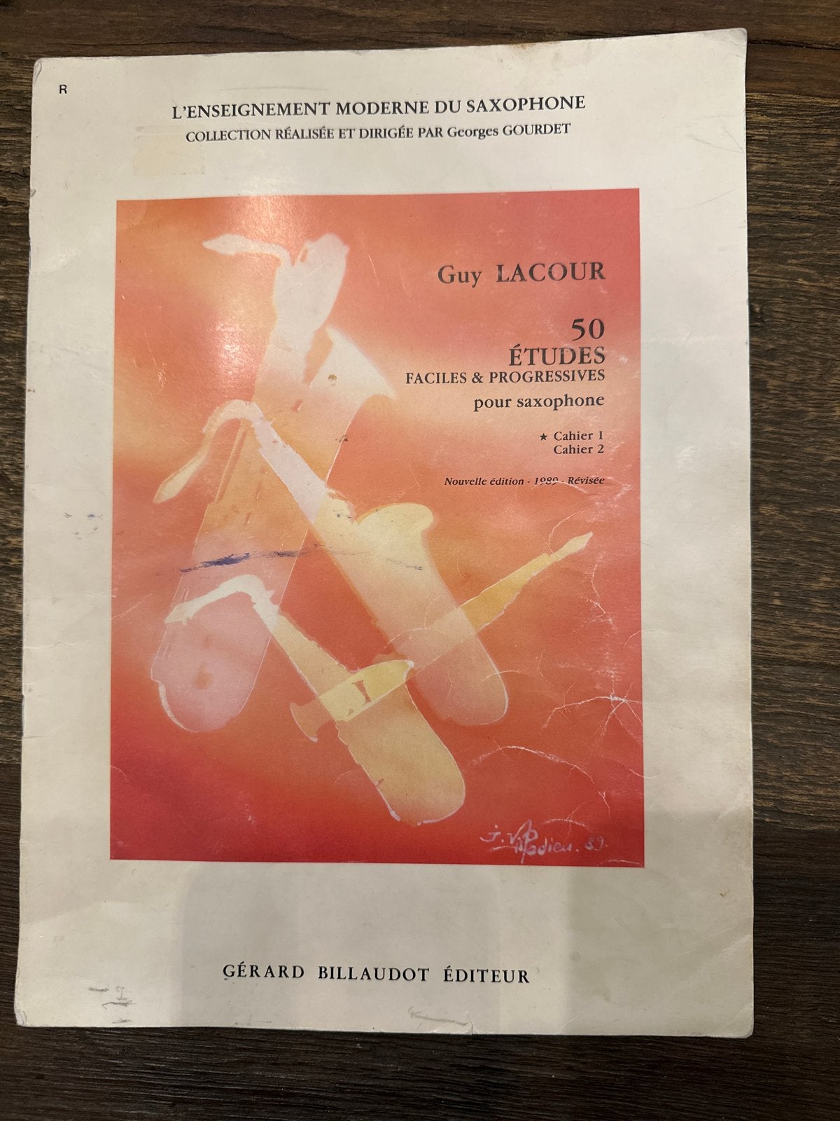 Guy Lacour - 50 Etudes Faciles & Progressives Saxofoon, Ophalen of Verzenden, Gebruikt, Houtblazer