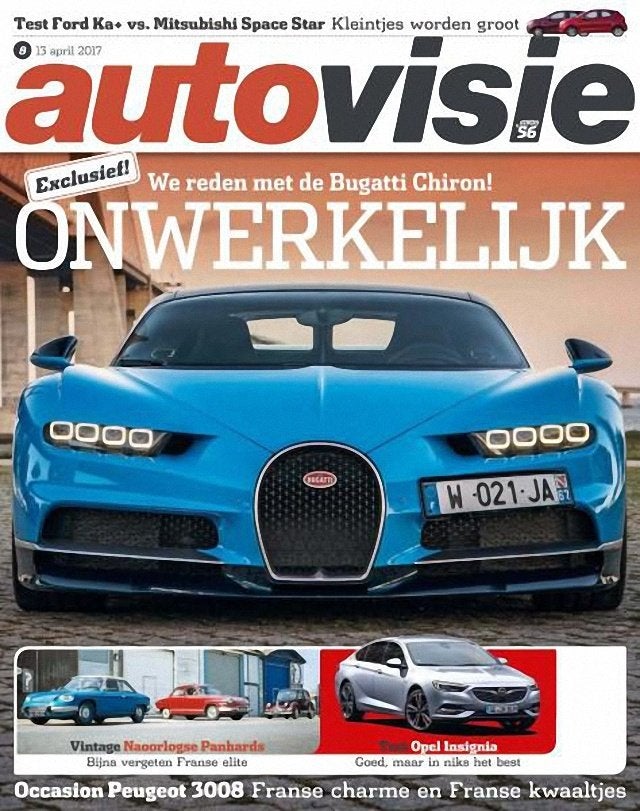 Autovisie 8 2017 : Panhard - Bugatti Chiron - Peugeot 3008, Ophalen of Verzenden, Gelezen, Algemeen