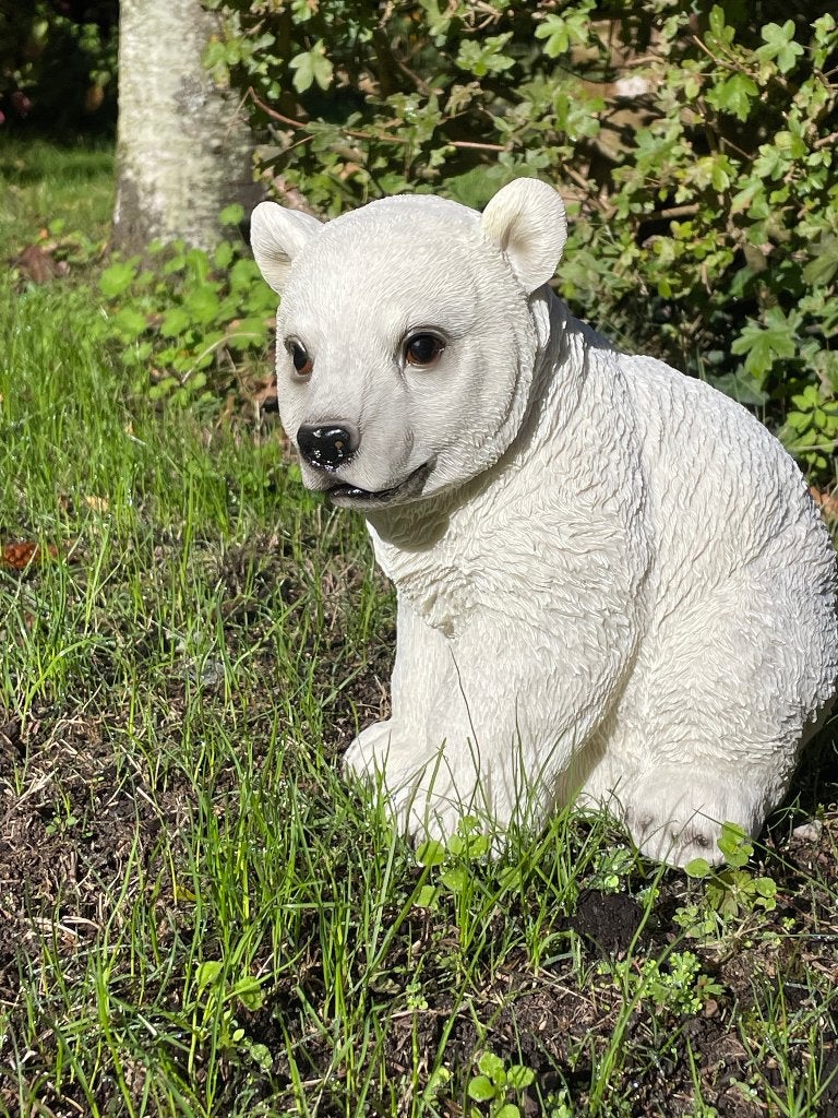 Tuinbeeld IJSbeer wit  dierentuin, vijver, tuin, 25cm, Ophalen of Verzenden, Nieuw, Kunststof, Dierenbeeld