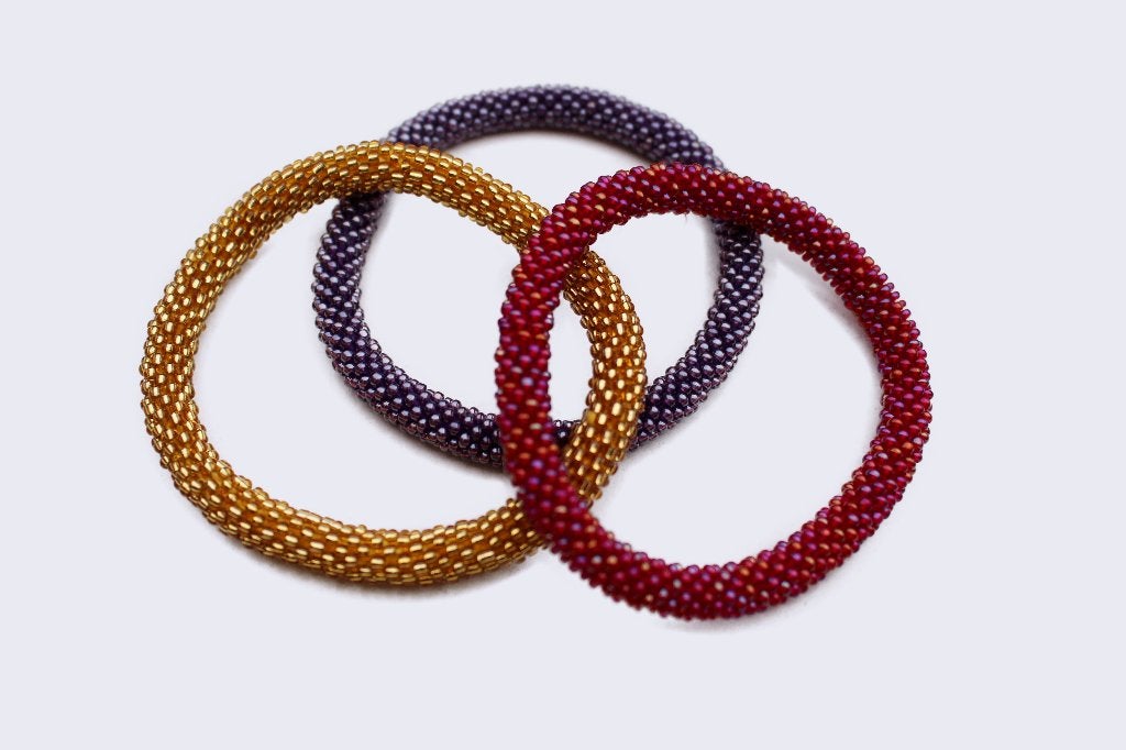 Glaskralen armbanden set van DRIE - RB063, Overige materialen, Overige kleuren, Verzenden, Nieuw