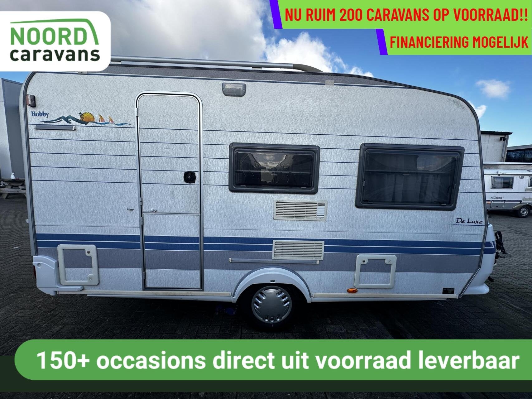 Hobby 400 SF DE LUXE DWARSBED,TOILET,TREINZIT, FIETSENDRAGER, Caravans en Kamperen, Caravans, Mover, Hobby, Bedrijf, 750 - 1000 kg