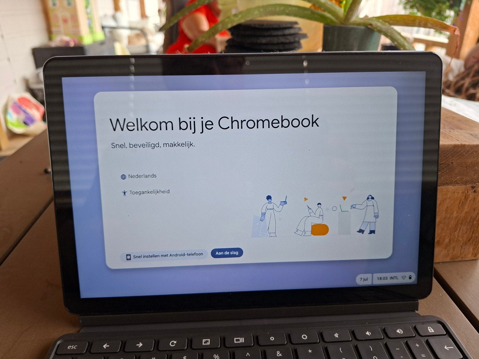 Lenovo Chromebook Duet met afneembaar toetsenbord, Computers en Software, Qwerty, Touchscreen, Ophalen of Verzenden, Zo goed als nieuw