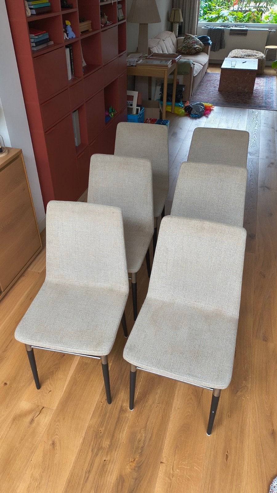 Set van 6 stevige eetkamerstoelen, Ophalen, Gebruikt, Overige kleuren, Metaal