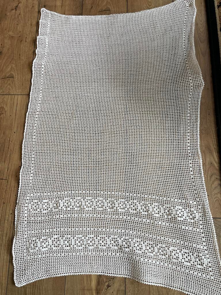 Gehaakt kleedje/gordijntje, Gebruikt, Wit, 100 tot 150 cm, 50 tot 100 cm