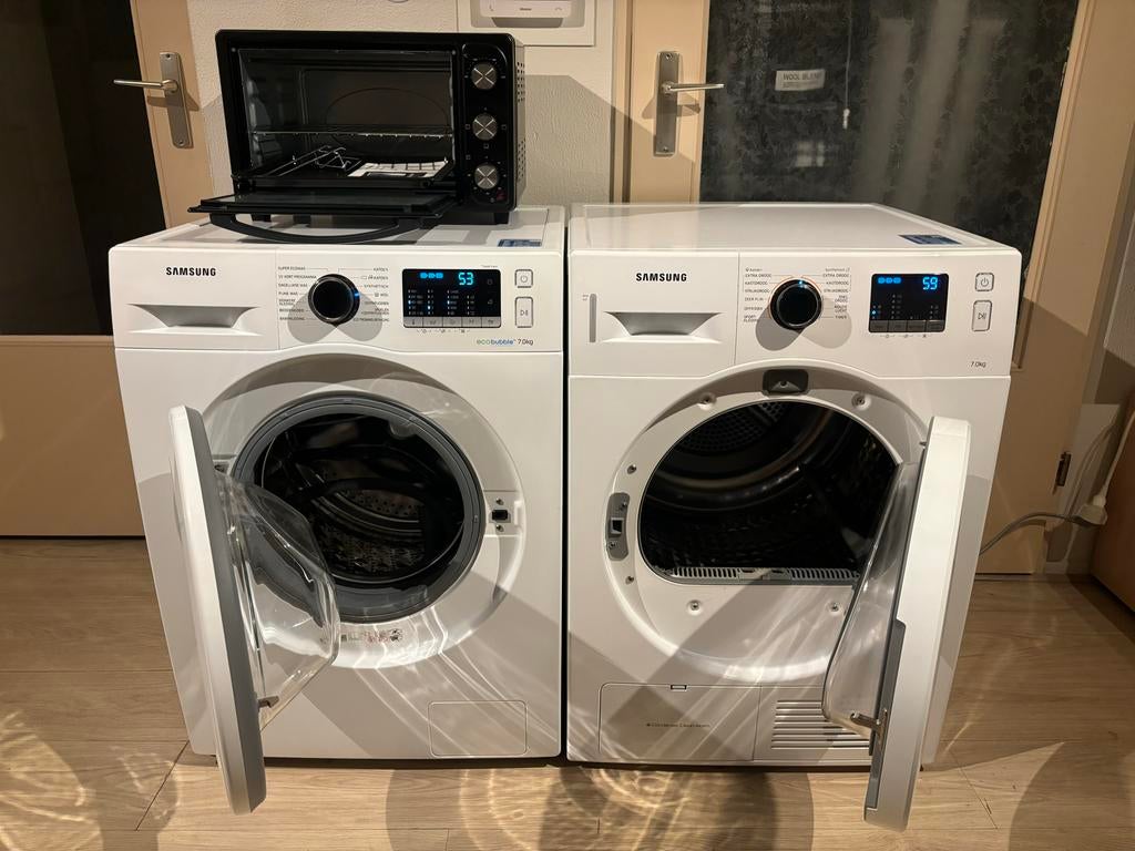 Samsung Wasmachine en Wasdroger Set - Zo goed als nieuw, 6 tot 8 kg, Minder dan 1200 toeren, Ophalen of Verzenden, Zo goed als nieuw