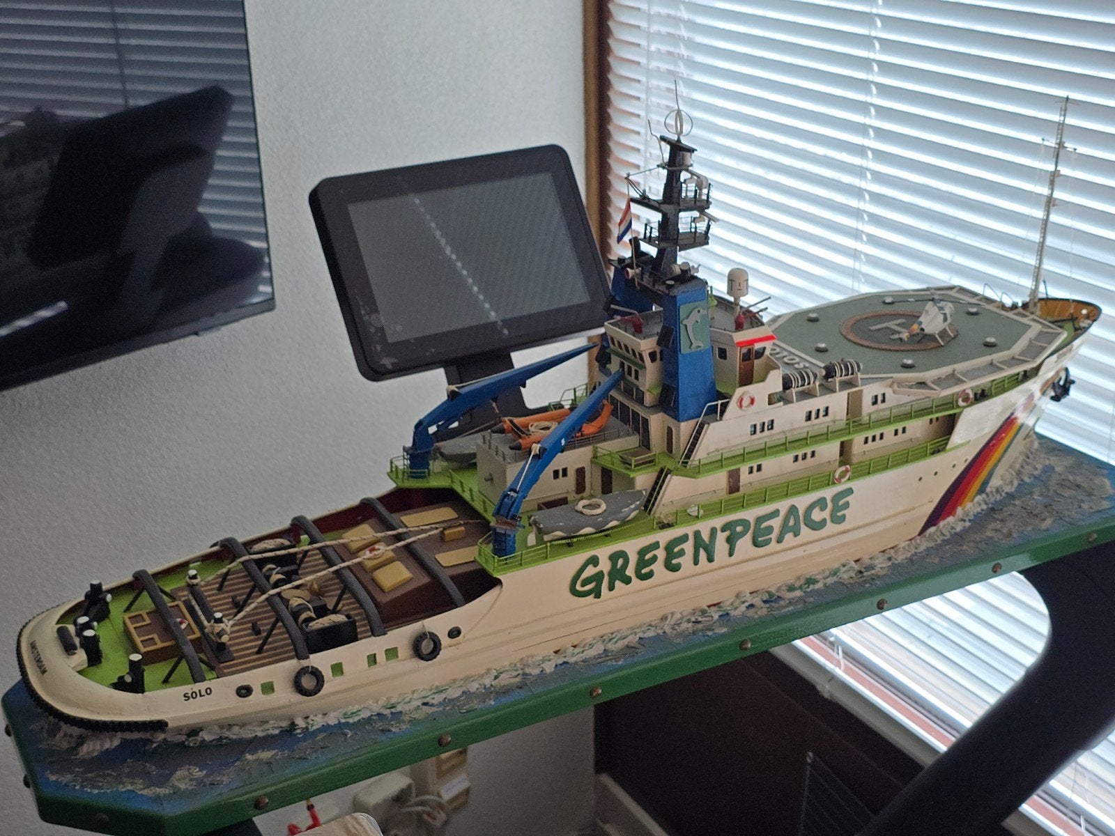 Modelboot - Greenpeace, Hobby en Vrije tijd, Modelbouw | Boten en Schepen, Ophalen, Gebruikt, 1:50 tot 1:200