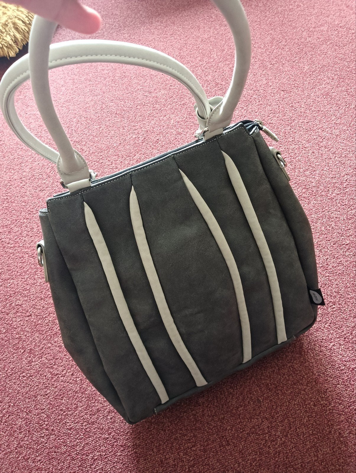 Mooie grijs/beige HI-DI-HI tas, Sieraden, Tassen en Uiterlijk, Tassen | Damestassen, Ophalen of Verzenden, Zo goed als nieuw, Grijs