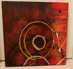 2x Abstracte SCHILDERIJEN 1x1m en 60x60cm, Ophalen