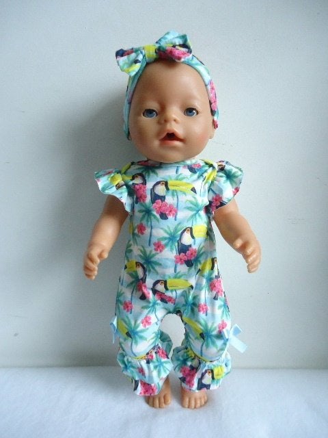 Poppenkleertjes jumpsuit voor een baby pop van 43 cm, Ophalen of Verzenden, Nieuw, Babypop