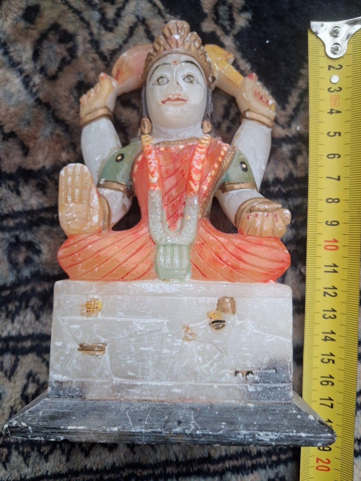 Zeer oud marmeren beeldje uit India, Minder dan 20 cm, Ophalen of Verzenden, Handgemaakt, Steen of Keramiek