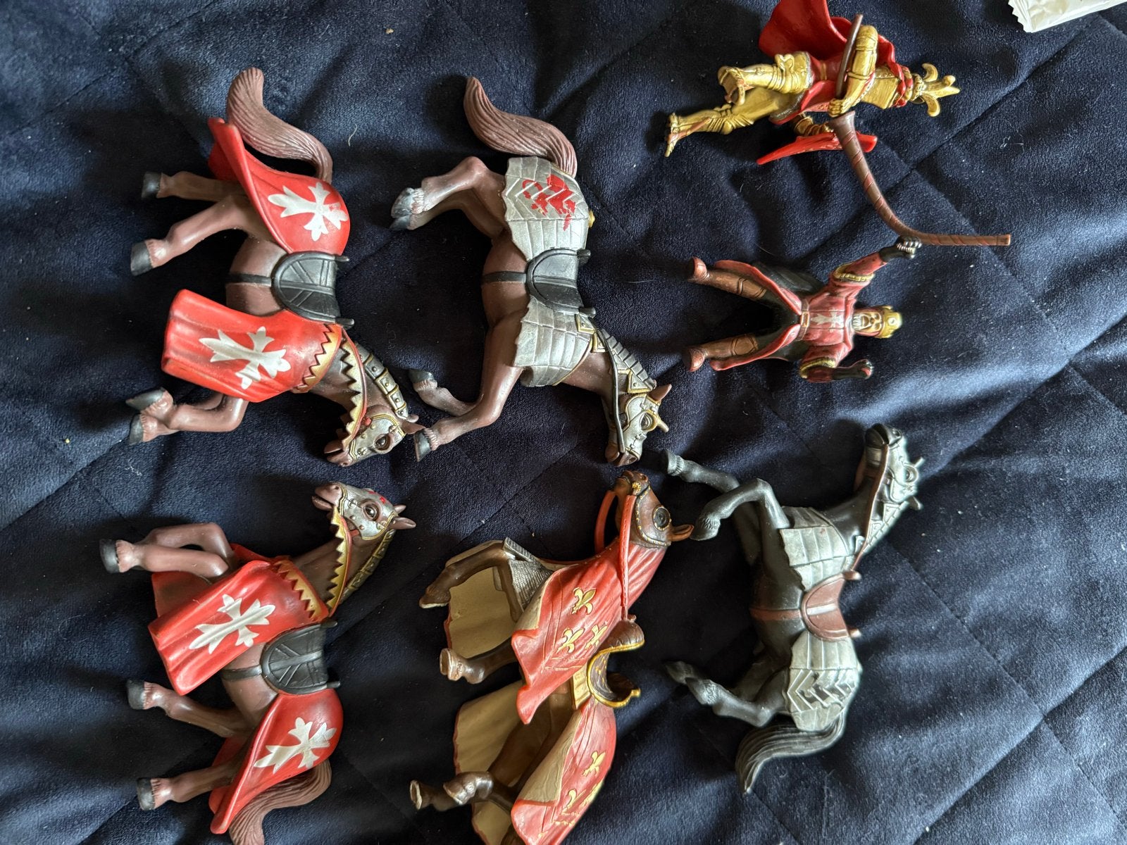 Partij Schleich Ridders met Paarden - 2 Popjes, 5 Paarden, Verzenden, Zo goed als nieuw, Jongen of Meisje