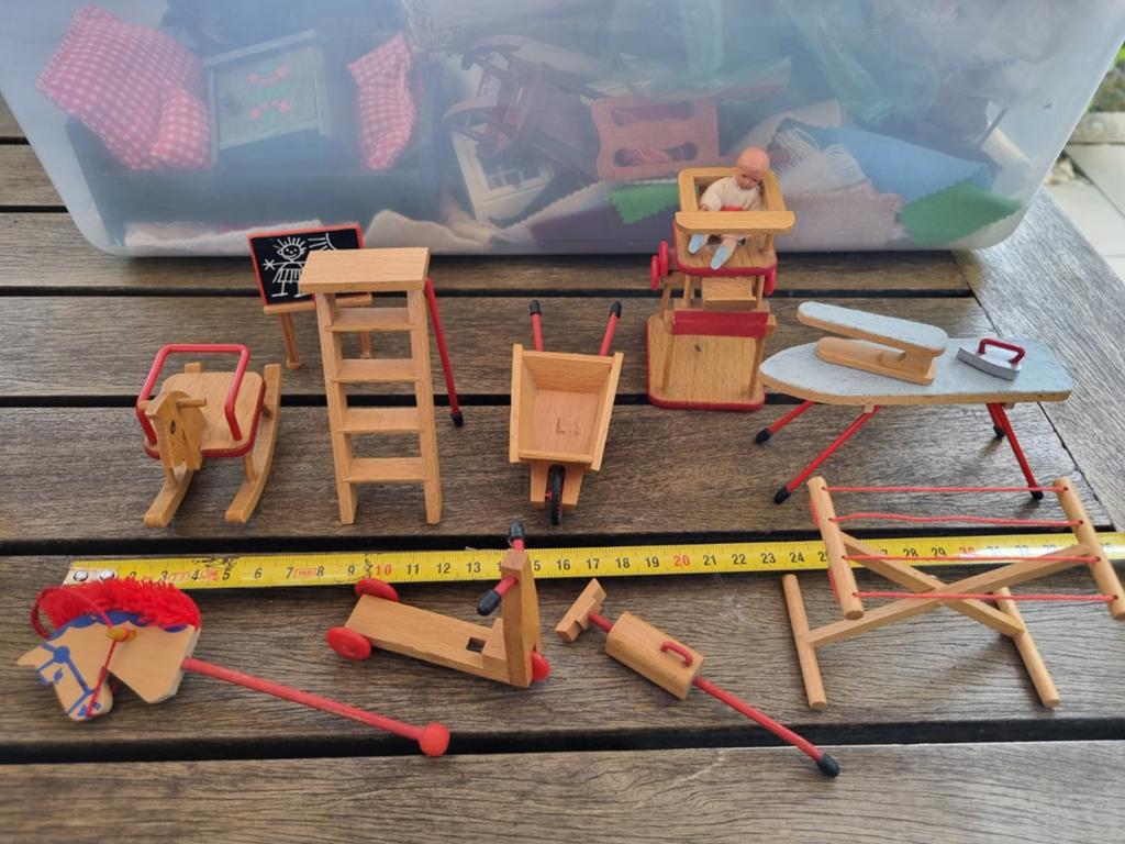 Vintage Houten Poppenhuis Meubels - Diverse Set, Ophalen of Verzenden