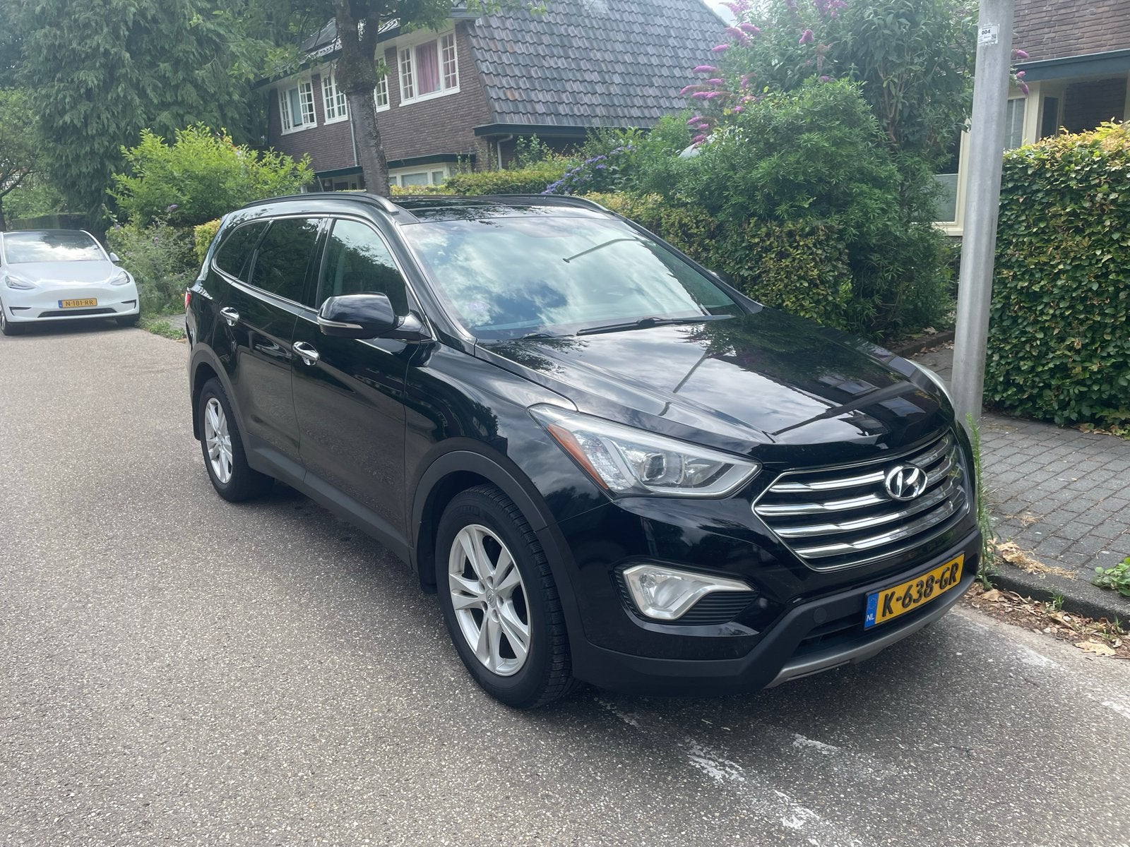 Hyundai Grand Santa Fe 3.3 V6 AWD AUT 2014 7-pers Luxe, Auto's, Hyundai, Euro 5, Santa Fe, Zwart, Skiluik