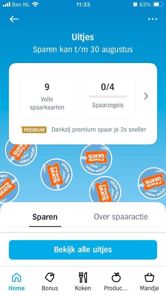 5 AH uitjes zegels kaarten, Verzamelen, Supermarktacties, Albert Heijn, Ophalen of Verzenden