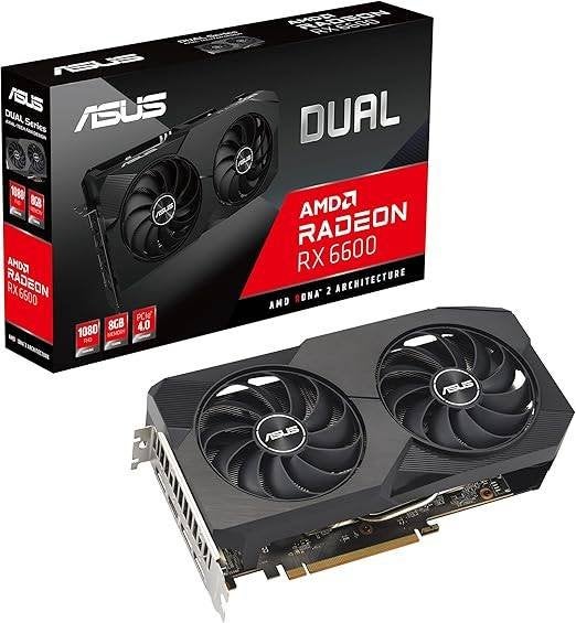 ASUS Radeon RX 6600 Dual V2 8GB GDDR6 + Originele Doos, Gebruikt, AMD, GDDR6, PCI-Express 4