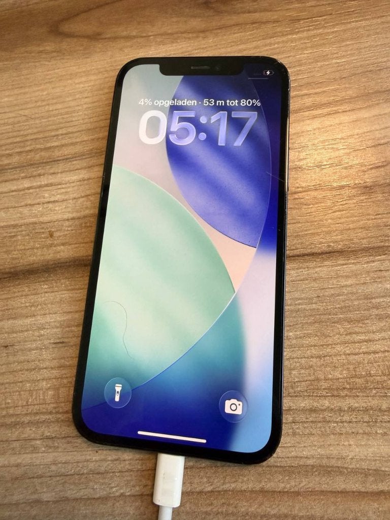 iPhone 12 Pro 128GB | werkt | achterkant gebroken, Telecommunicatie, Ophalen, Blauw, 77 %, IPhone 12 Pro