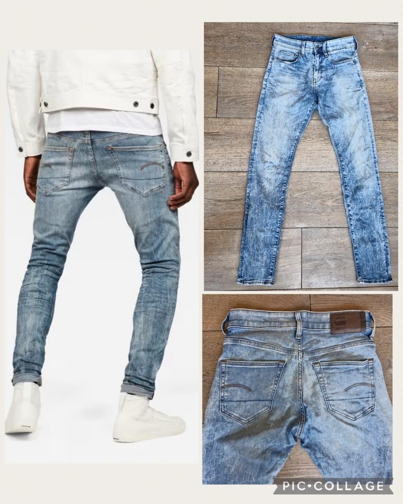 G-Star 3301 Deconstructed Skinny Jeans - Zo goed als nieuw, Blauw, W32 (confectie 46) of kleiner, Ophalen of Verzenden, Zo goed als nieuw