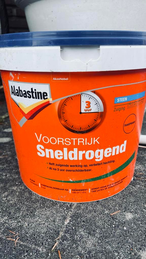 Alabastine Voorstrijk Sneldrogend - Transparant, Gebruikt, Overige kleuren, Ophalen of Verzenden, Verf
