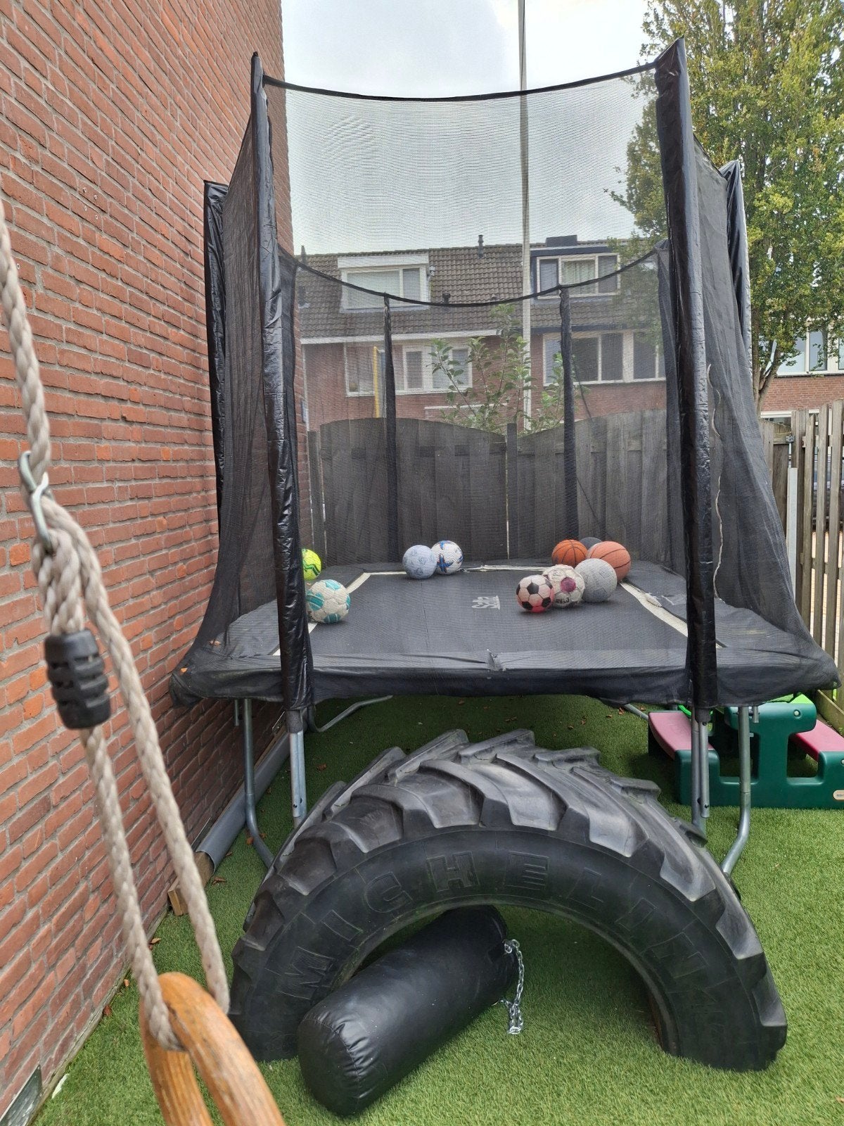 salta trampoline met veiligheidsnet - Gebruikt, Ophalen, Gebruikt