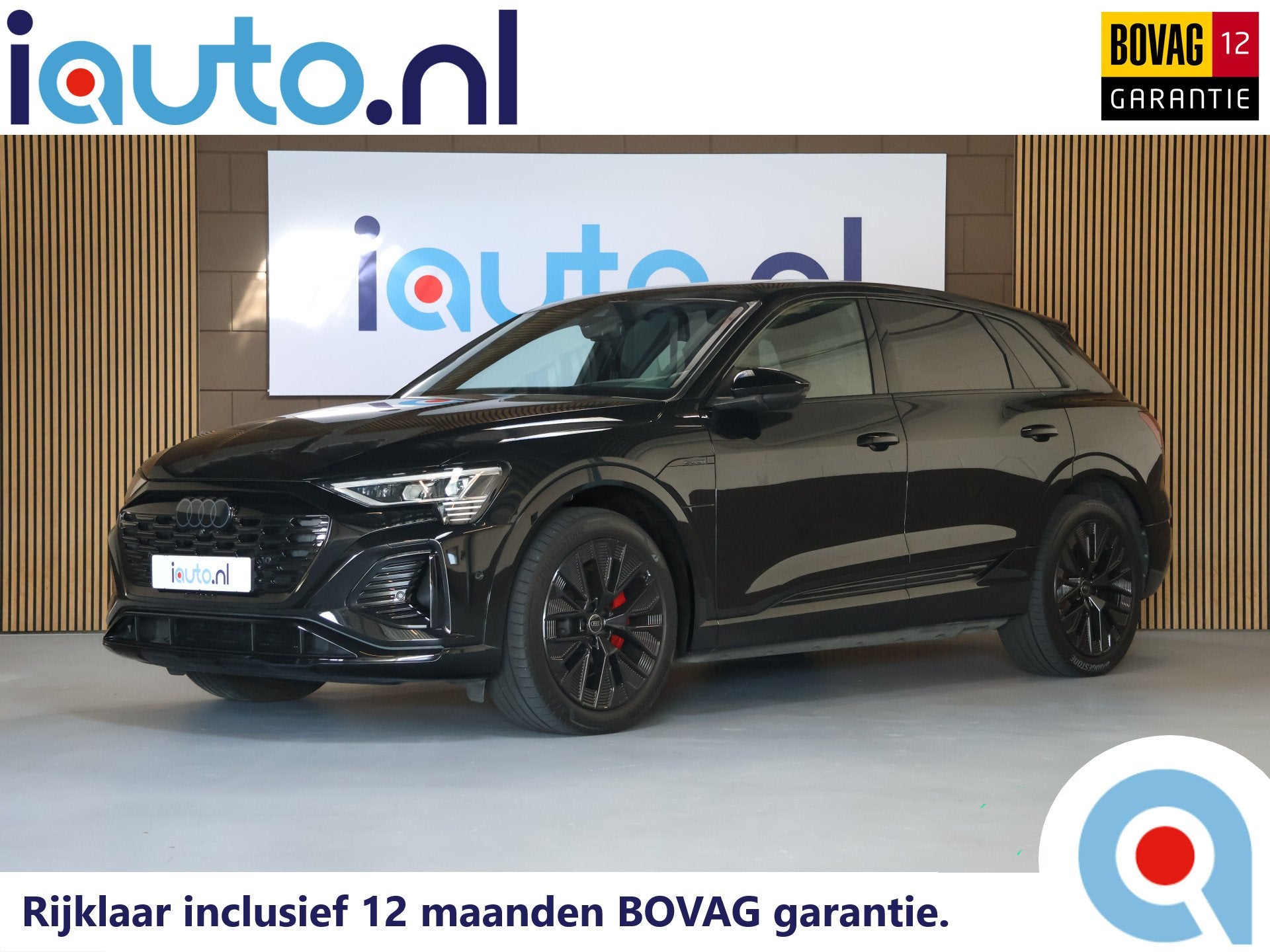 Audi Q8 e-tron 55 quattro S Edition 115 kWh SOH 100% Pano/LE, Automaat, 12 maanden, Zwart, Leder