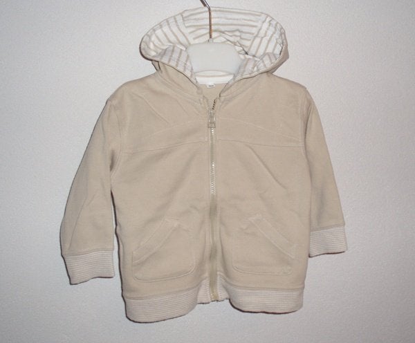H&M beige sport hooded capuchon vest met ritssluiting 68, Kinderen en Baby's, Babykleding | Maat 68, H&M, Nieuw, Ophalen of Verzenden