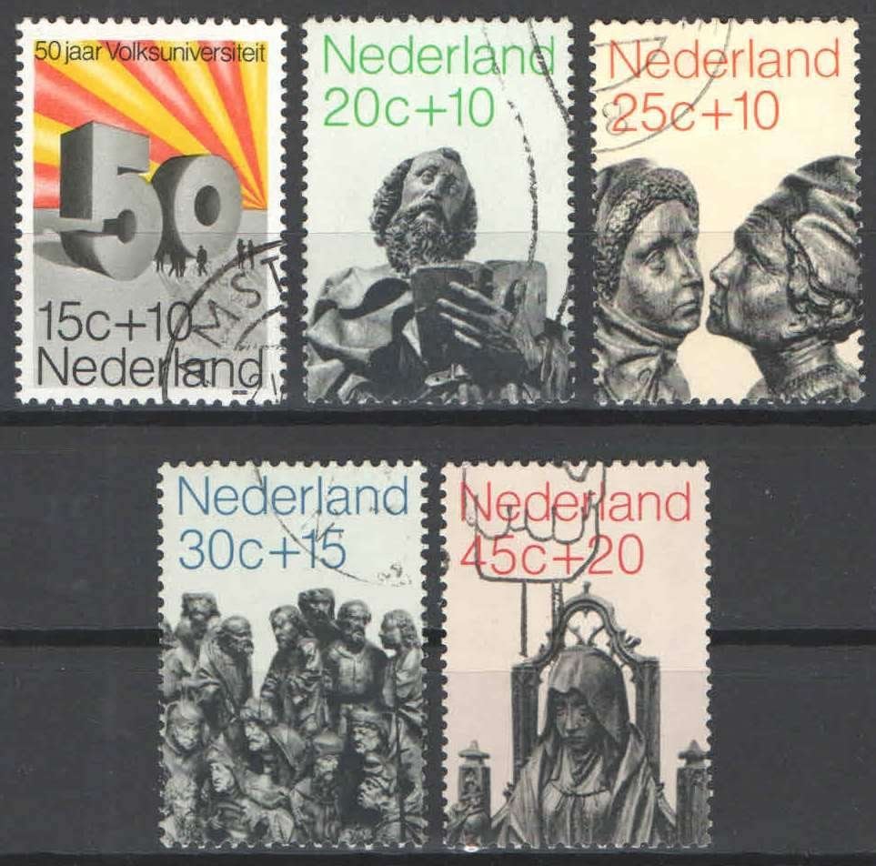 Nederland NVPH nr 985/9 gestempeld Beeldende kunst 1971, Ophalen of Verzenden, Na 1940, Gestempeld